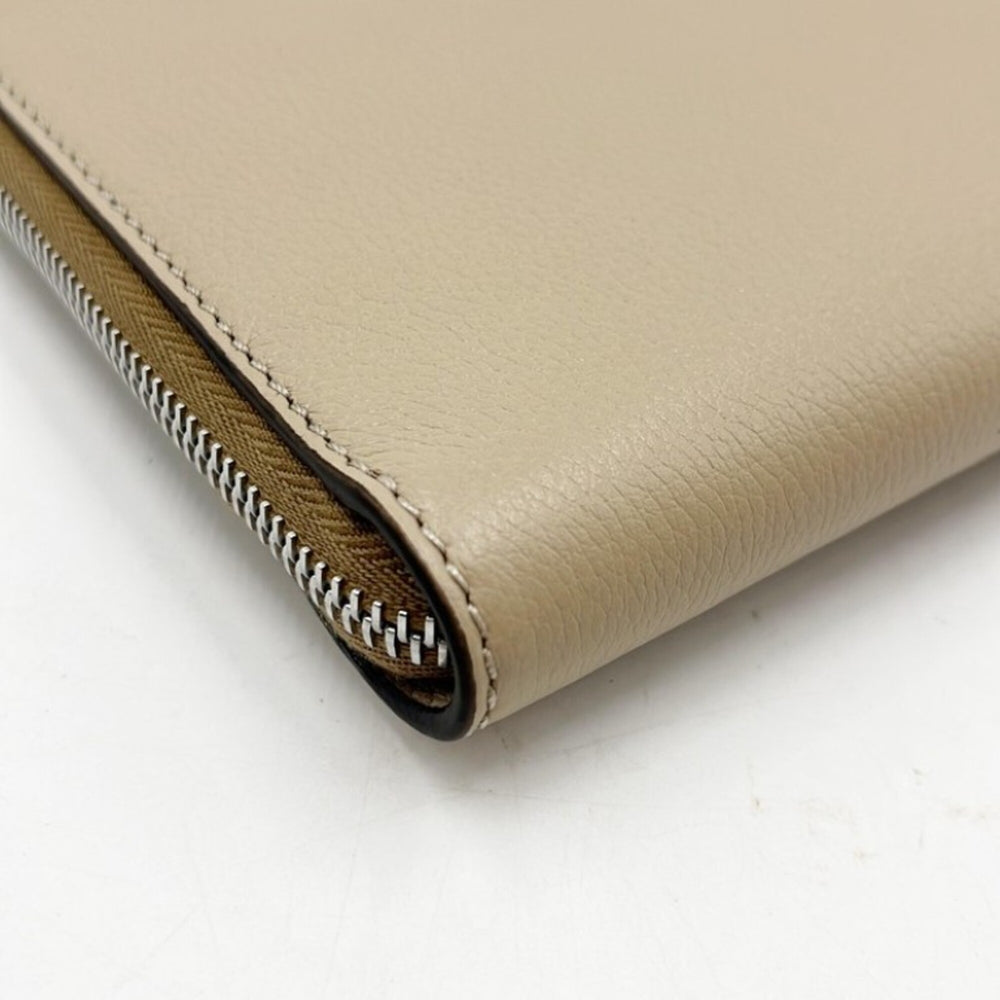 FENDI clutch bag 7N0167 beige leather men's and women's — New - Store Return