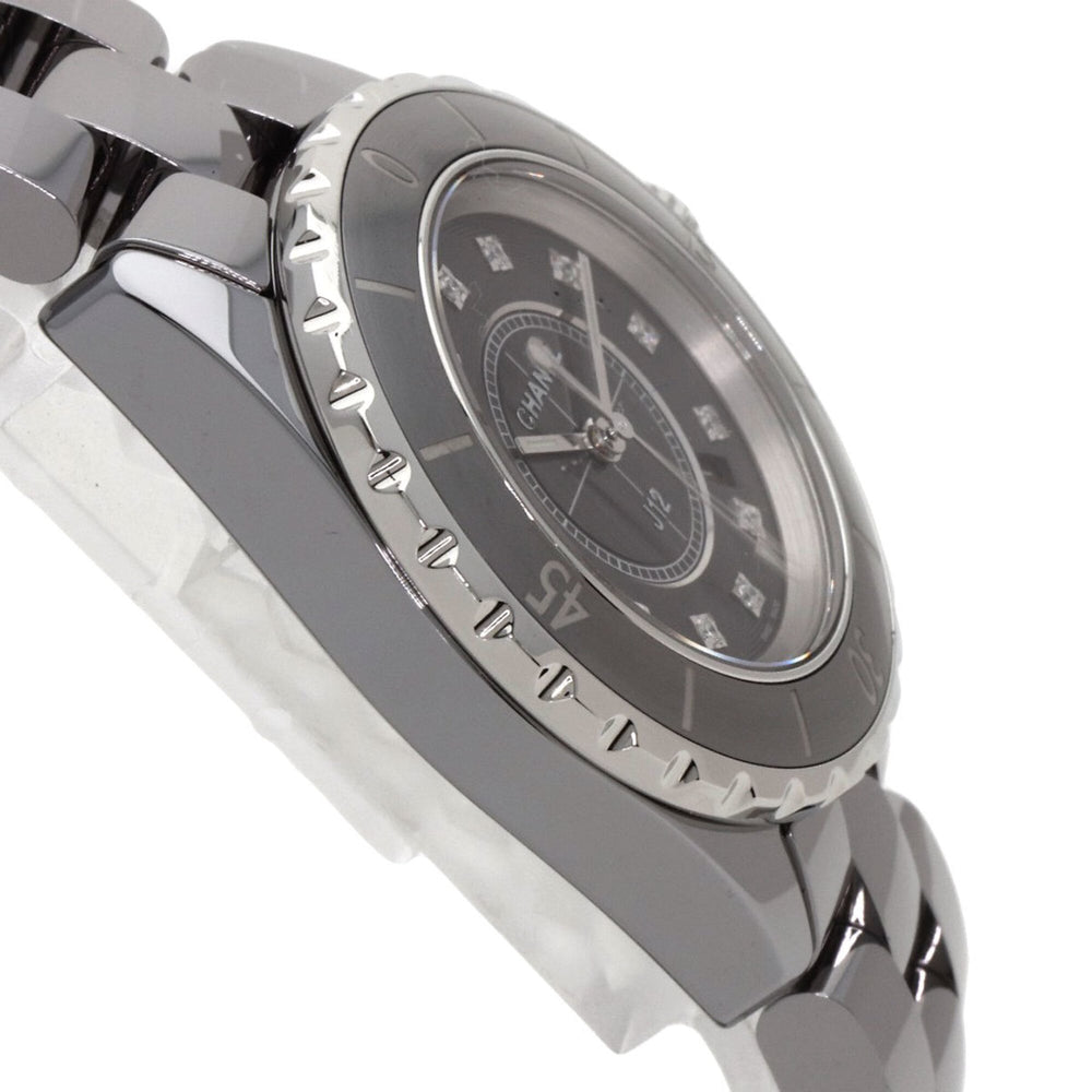 CHANEL H3241 J12 33mm Chromatic 12P Diamond Watch in Titanium Ceramic/Titanium Ceramic for Women — Very Good