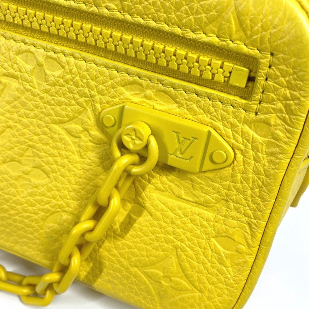 LOUIS VUITTON M53554 Monogram Empreinte Pochette Volga Second Bag Chain Clutch Taurillon Leather Men's Yellow Like New — Like New