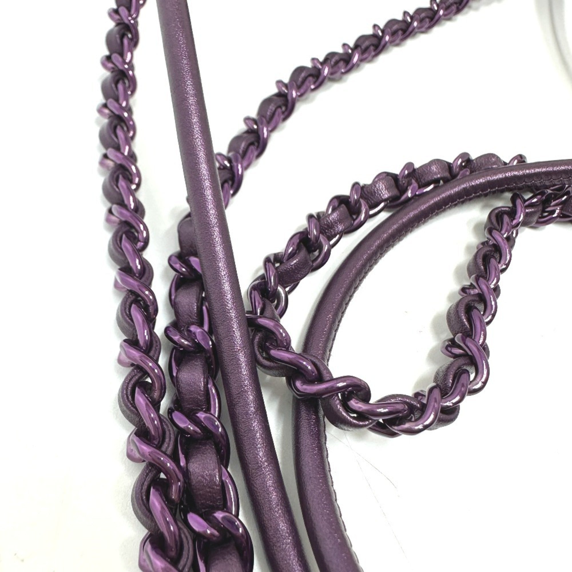 CHANEL AS3980 CHANEL22 Glitter All Purple Shoulder Bag Leather Women's — New - Store Return