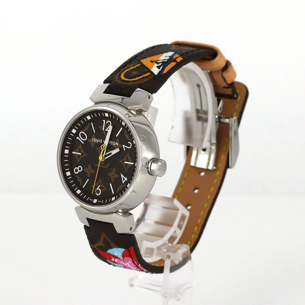 Louis Vuitton Tambour Monogram QA071 SS Quartz Watch — Good