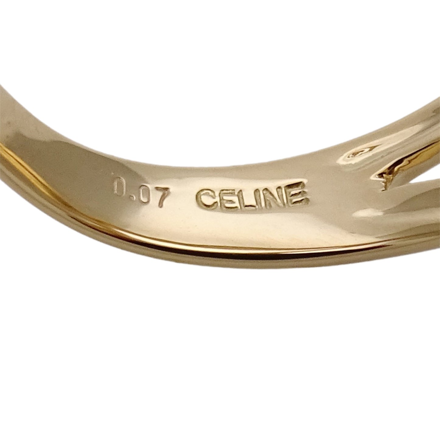 Celine women's ring, 750YG yellow gold with diamonds, D0.07, polished.