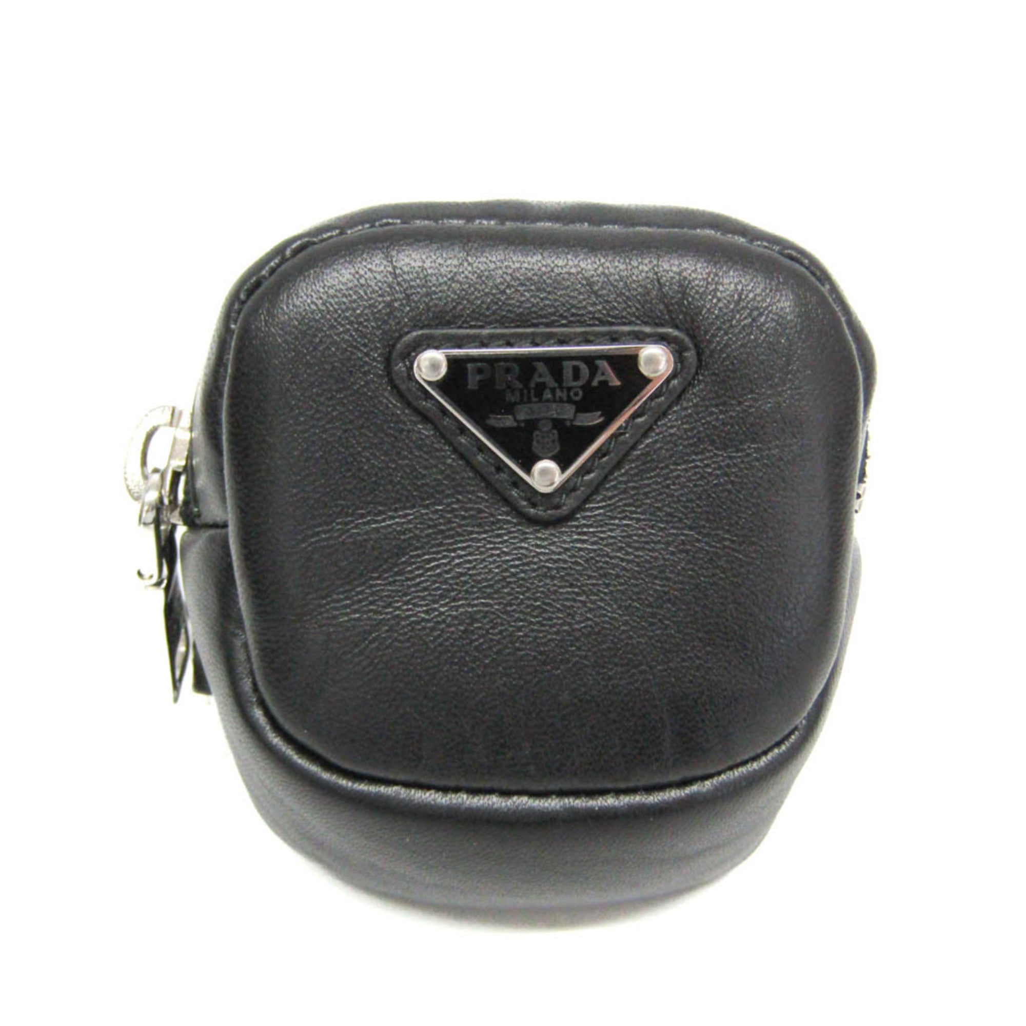 Prada Belt Pouch 1TT137 Women,Men Leather Pouch Black — Like New