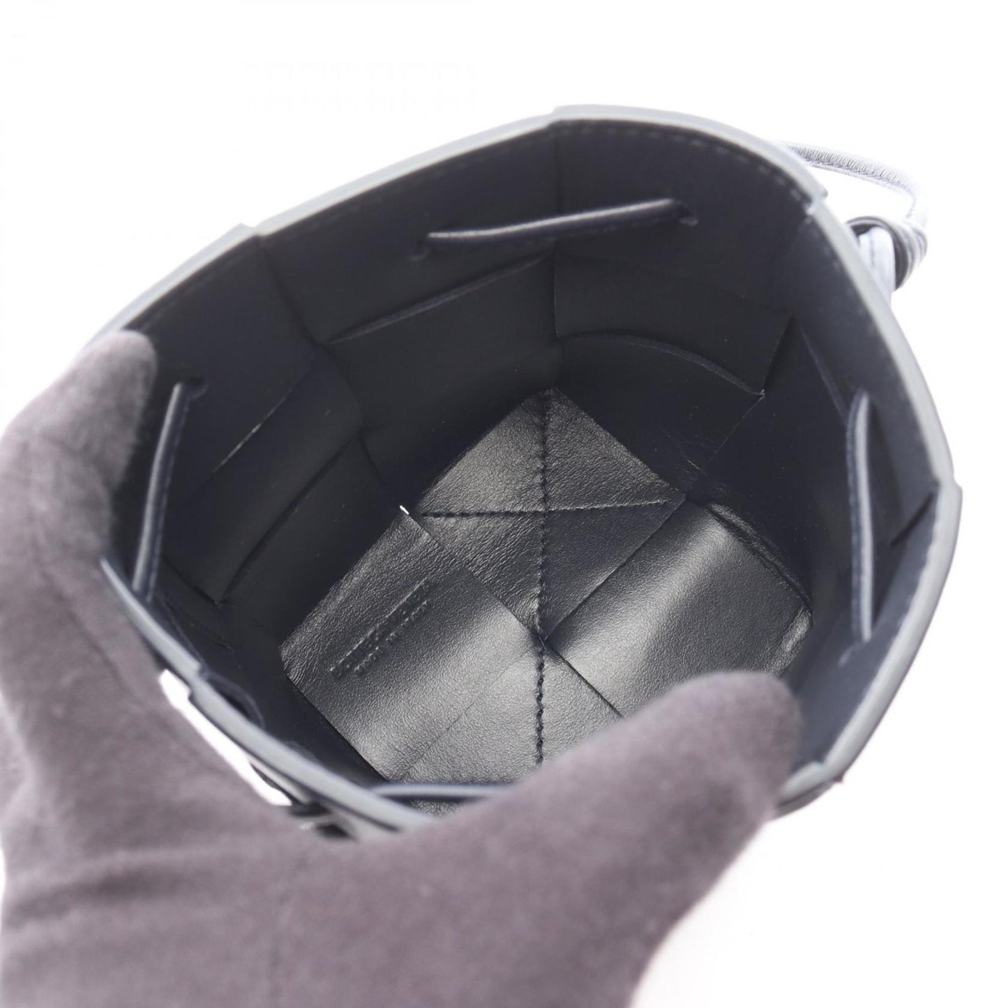 Bottega Veneta Cassette Mini Crossbody Bucket Shoulder Bag in Navy Leather