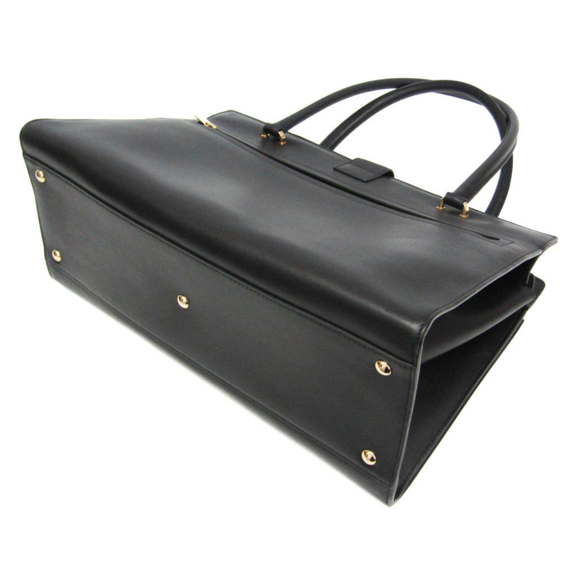 Salvatore Ferragamo Gancini DY-21 E525 Women's Leather Tote Bag Black — Like New