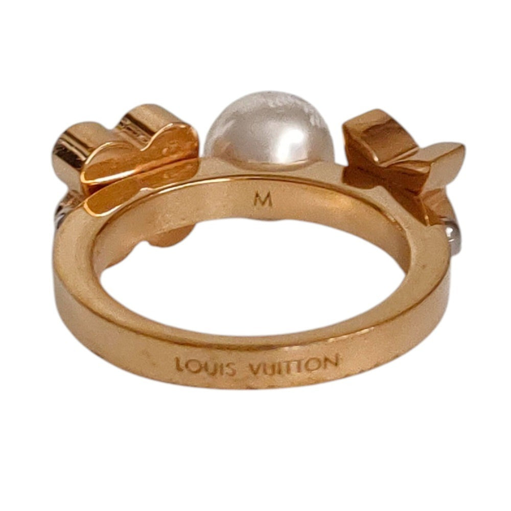 LOUIS VUITTON Charmy Pearl Ring, Gold Color, Women's M75482 M 1 — Like New