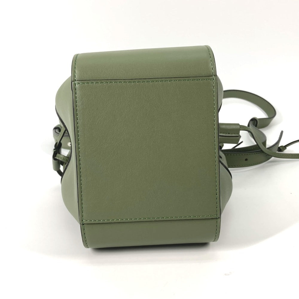 LOEWE Hammock Drawstring Bag, Mini Handbag/Shoulder Leather, Women's, Khaki, Like New — Like New