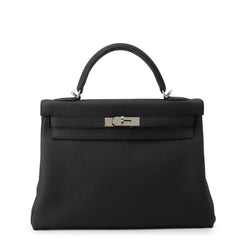 Hermes Kelly 32 Handbag, Black Togo Leather, C Stamp, 2-way Bag, Black, Kelly, Women's, HERMES — Like New