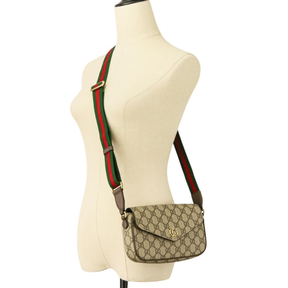 GUCCI Ophidia Web Line GG Supreme Shoulder Bag 764961 Brown Women's — Like New