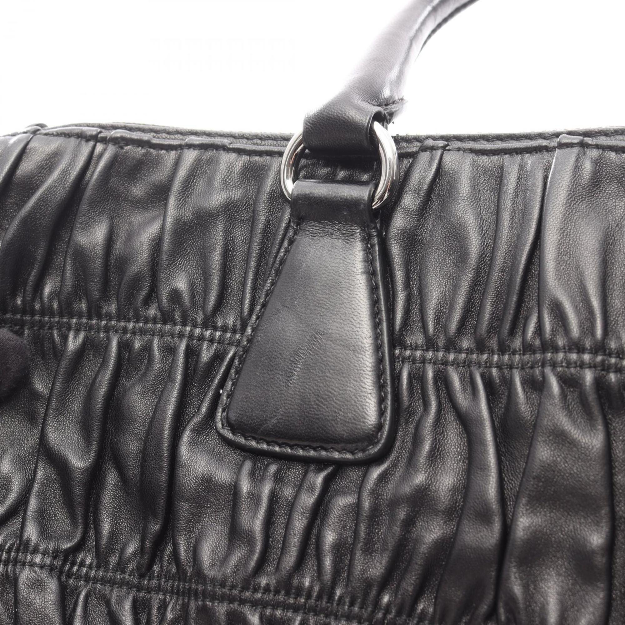 Prada Nappa Gaufre' Leather Handbag, Women's, Black, BL0743