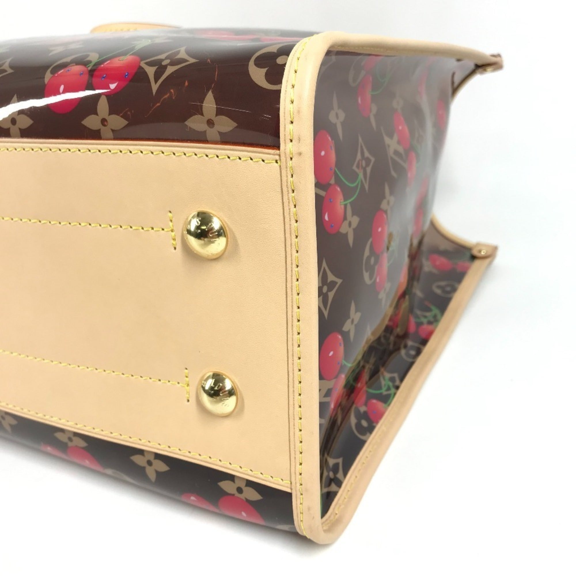 LOUIS VUITTON M14306 LV x TM Monogram On the Go GM by Takashi Murakami, Women's Brown Leather Shoulder Bag, Like New — Like New