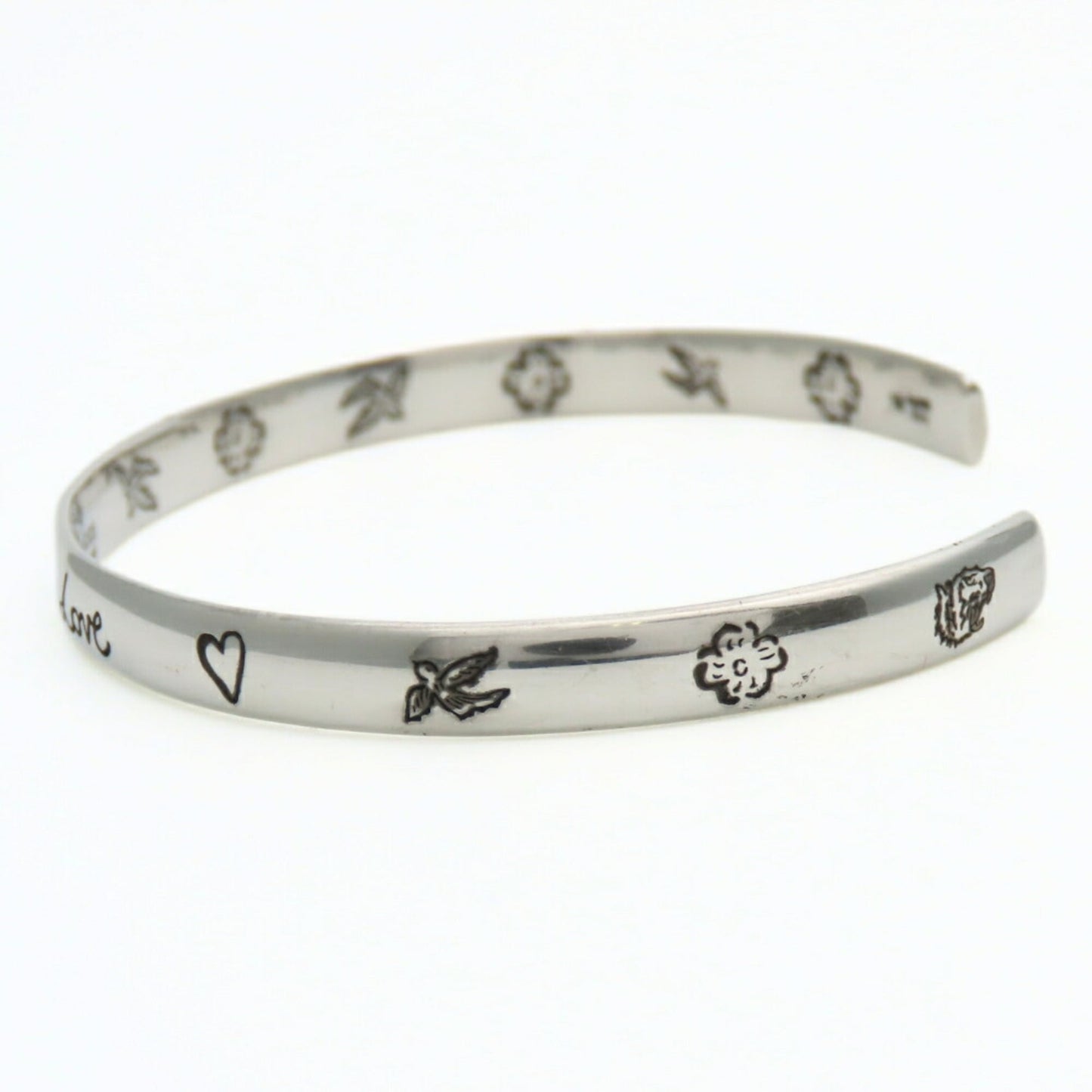 Gucci Blind for Love Bangle, 18, Sterling Silver, Approx. 12.6g, Women's, GUCCI