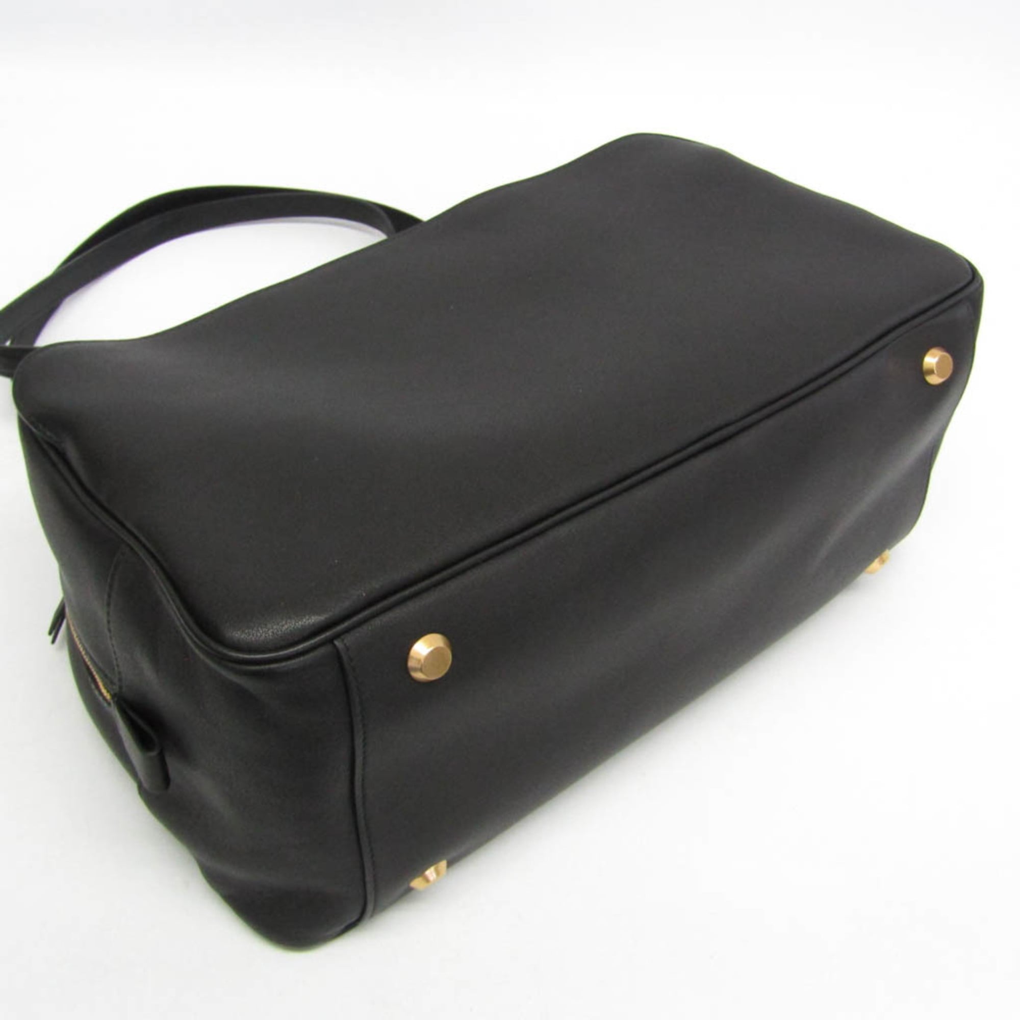 Balenciaga Carry Bowling Bag 826425 Women's Leather Handbag,Shoulder Bag Black — Like New