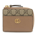GUCCI GG Marmont Supreme Compact Wallet, L-Shaped, Pink Beige, 658609