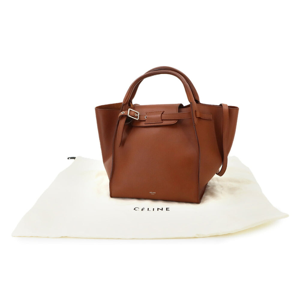 Celine Big Bag Small with Long Strap 2-way Handbag Shoulder Leather Brown 183313 — New - Store Return