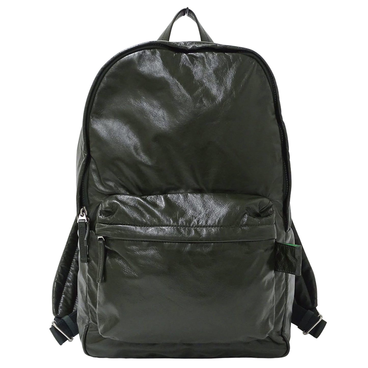 Bottega Veneta Men's Designer Backpack in Dark Green Lambskin