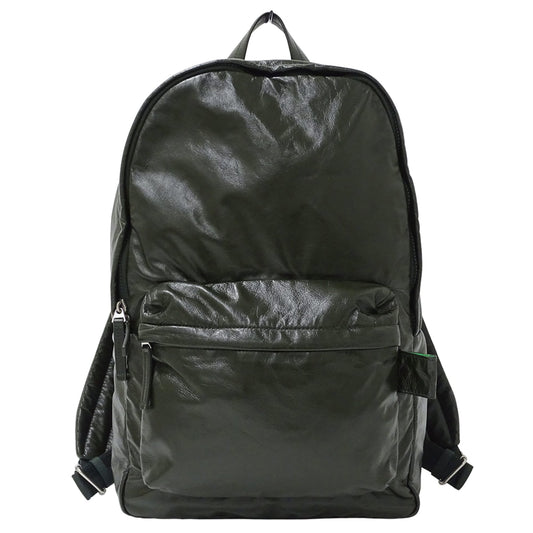 Bottega Veneta Men's Designer Backpack in Dark Green Lambskin