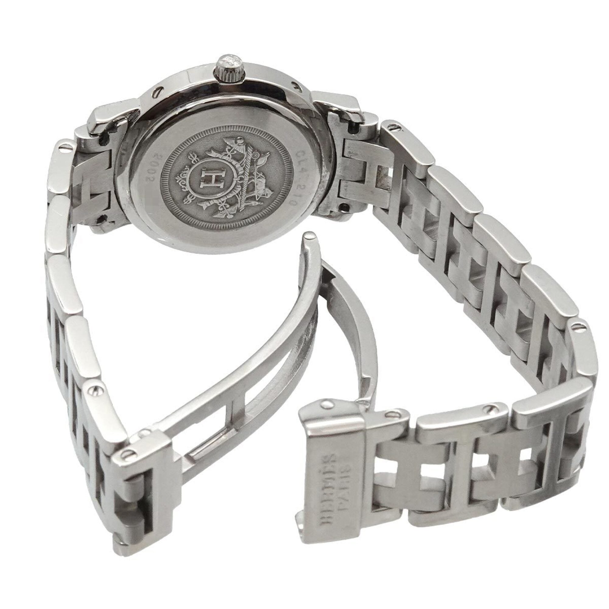 Hermes Clipper CL4 210 Women's Watch, Date Display, White Quartz Watch — Very Good