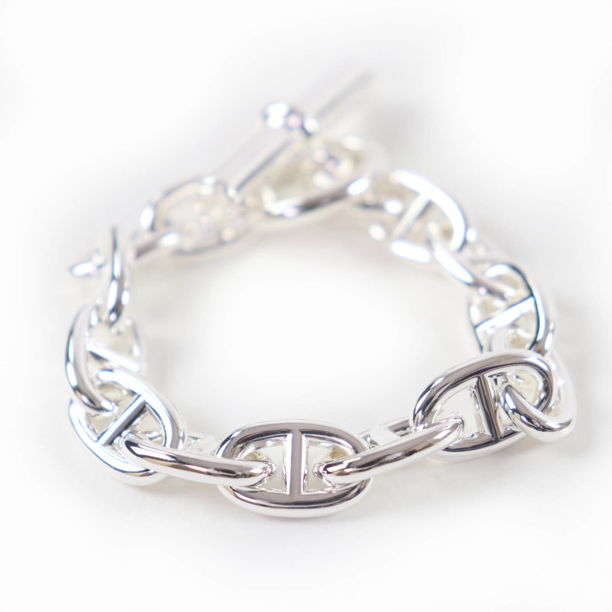HERMES Chaine d'Ancre MM AG925 Bracelet Bangle, 13 links, Made in France, 2023 model, Weight: 49.36g, Women's — Like New