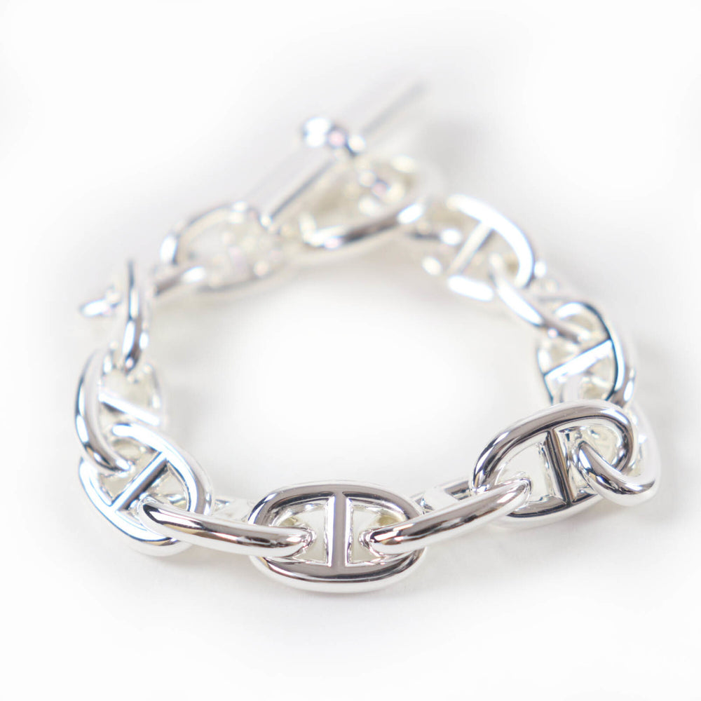 HERMES Chaine d'Ancre MM AG925 Bracelet Bangle, 13 links, Made in France, 2023 model, Weight: 49.36g, Women's — Like New