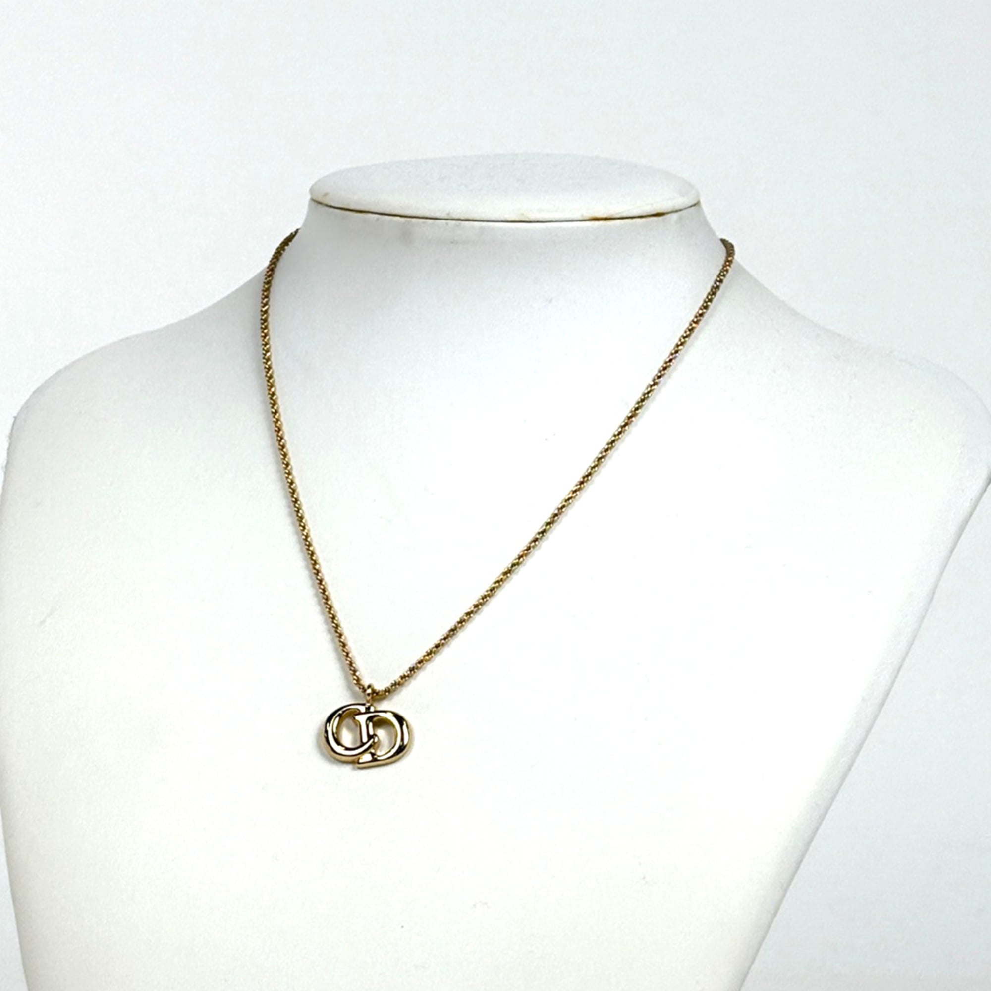 Christian Dior logo necklace CD GP gold for women