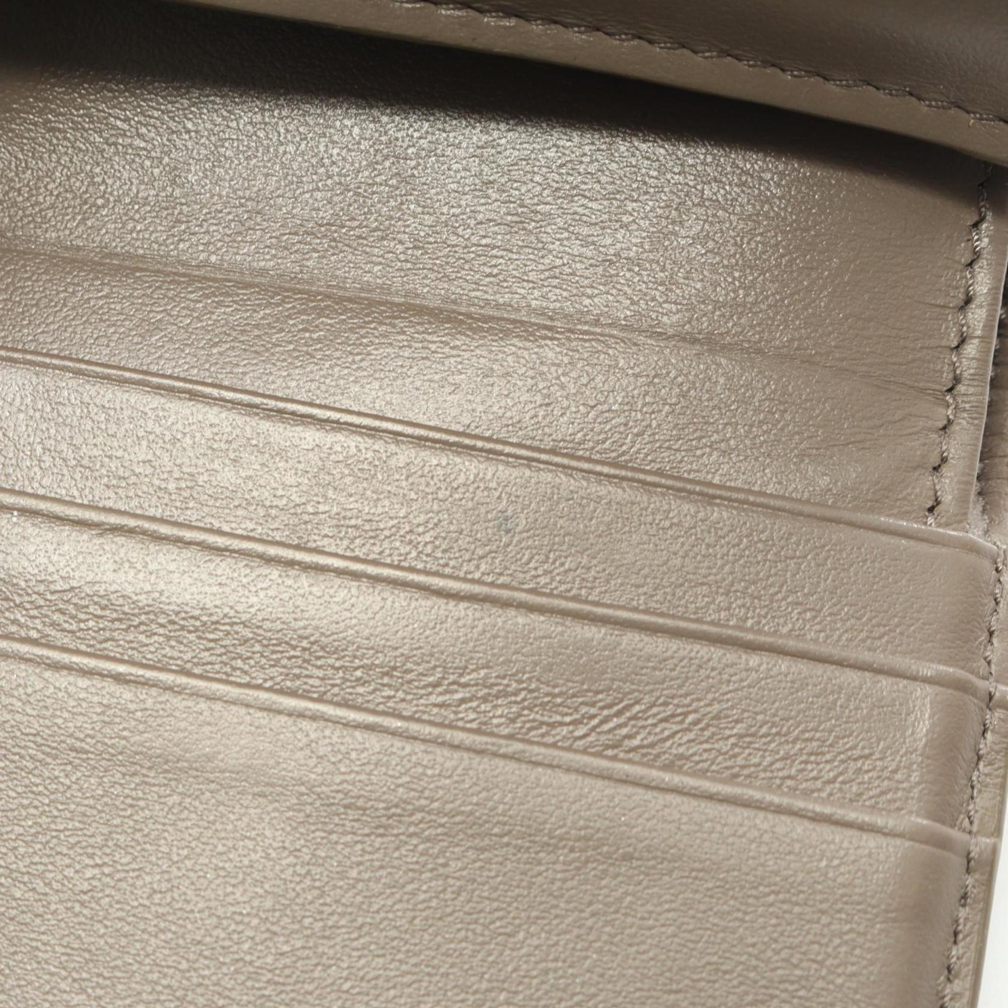 Celine Small Trifold Wallet, Leather, Women's, Beige, 10B573