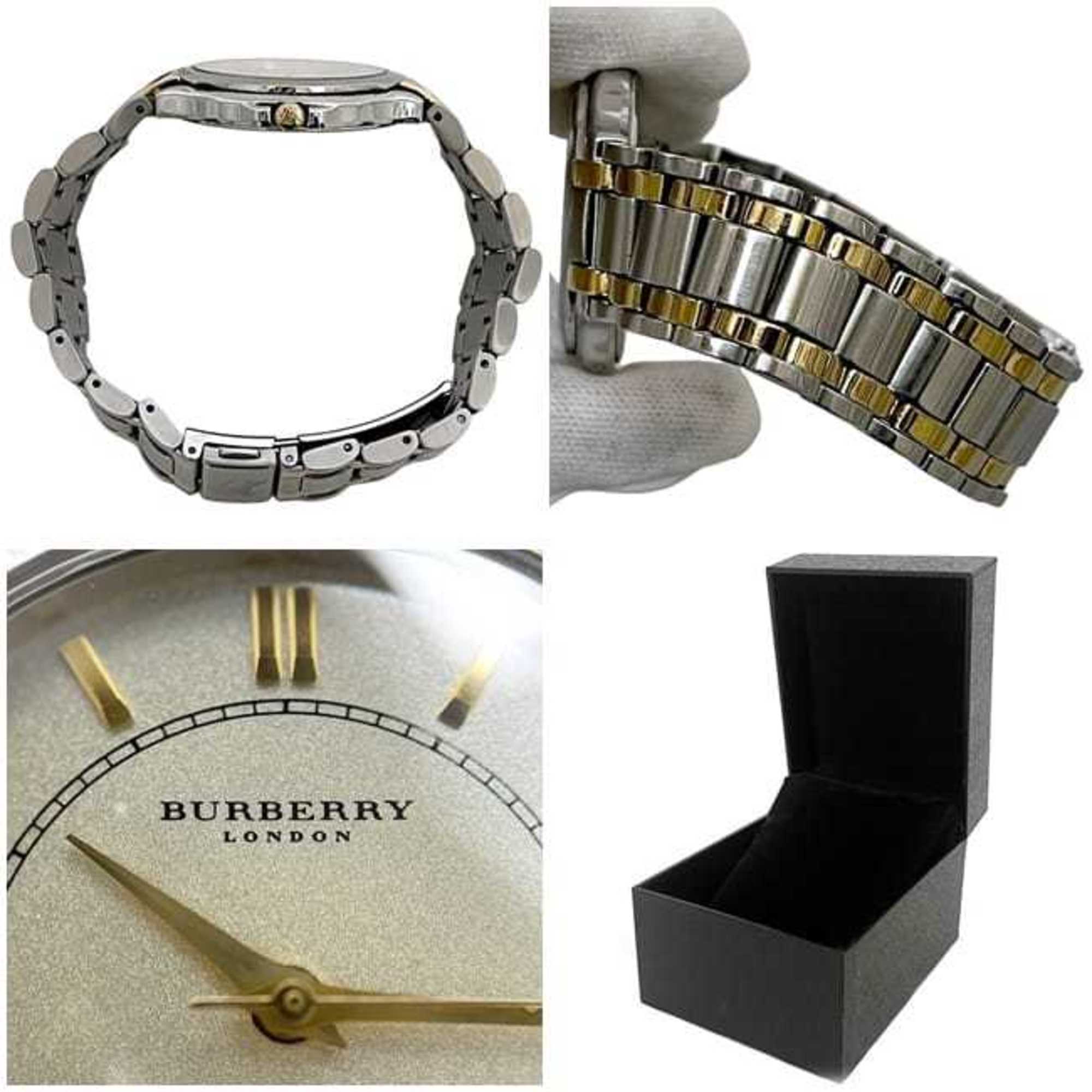 Burberry Men's GN-4S Watch, Champagne Gold, Silver, Stainless Steel Quartz Movement, Battery-Operated, Three-Hand Analog, f-24831, 1N0***, Pre-Owned