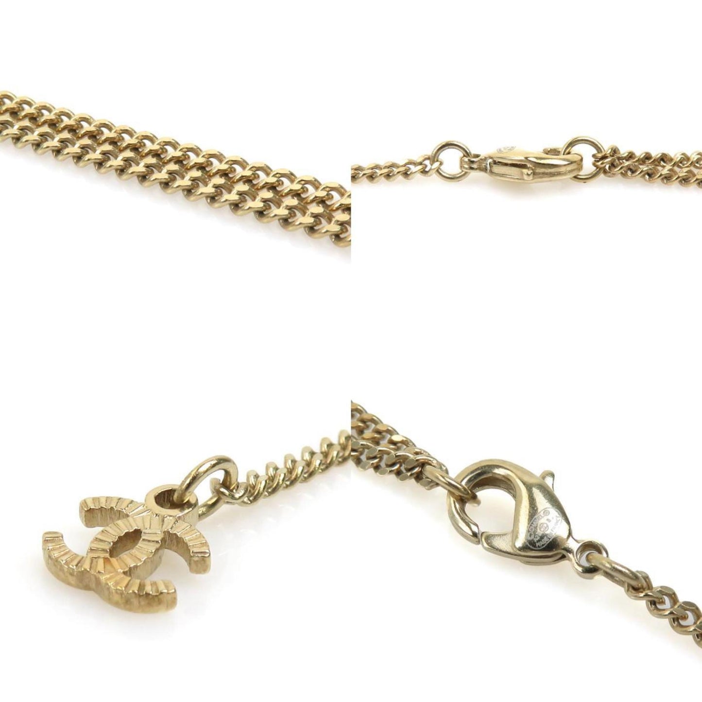CHANEL Women's Metal Necklace with Faux Pearls in Gold and White (r10876j)