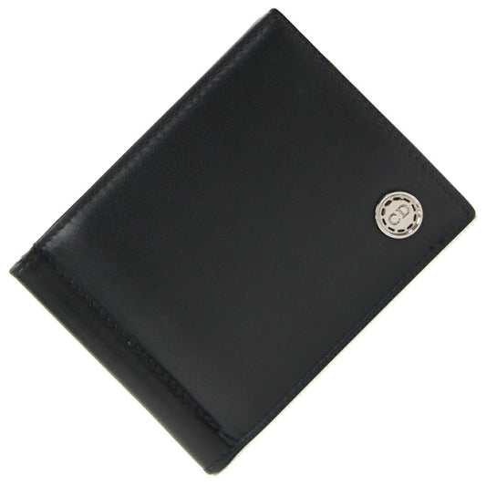 Christian Dior Dior Bi-fold Money Clip Black Leather Compact Wallet Billfold Men's DIOR
