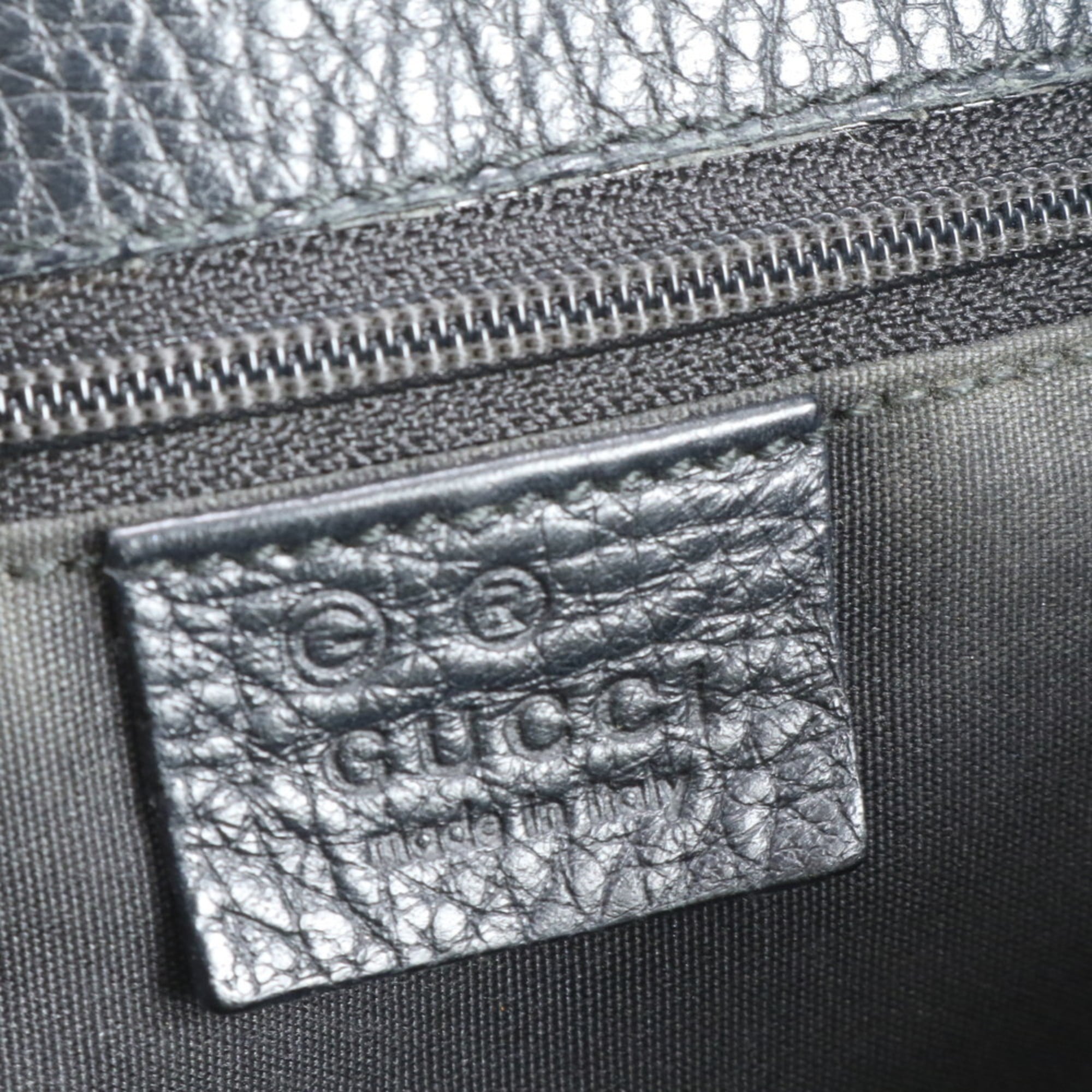 Gucci GG Canvas 257275 Leather Tote Bag Shoulder Handbag Black Women's