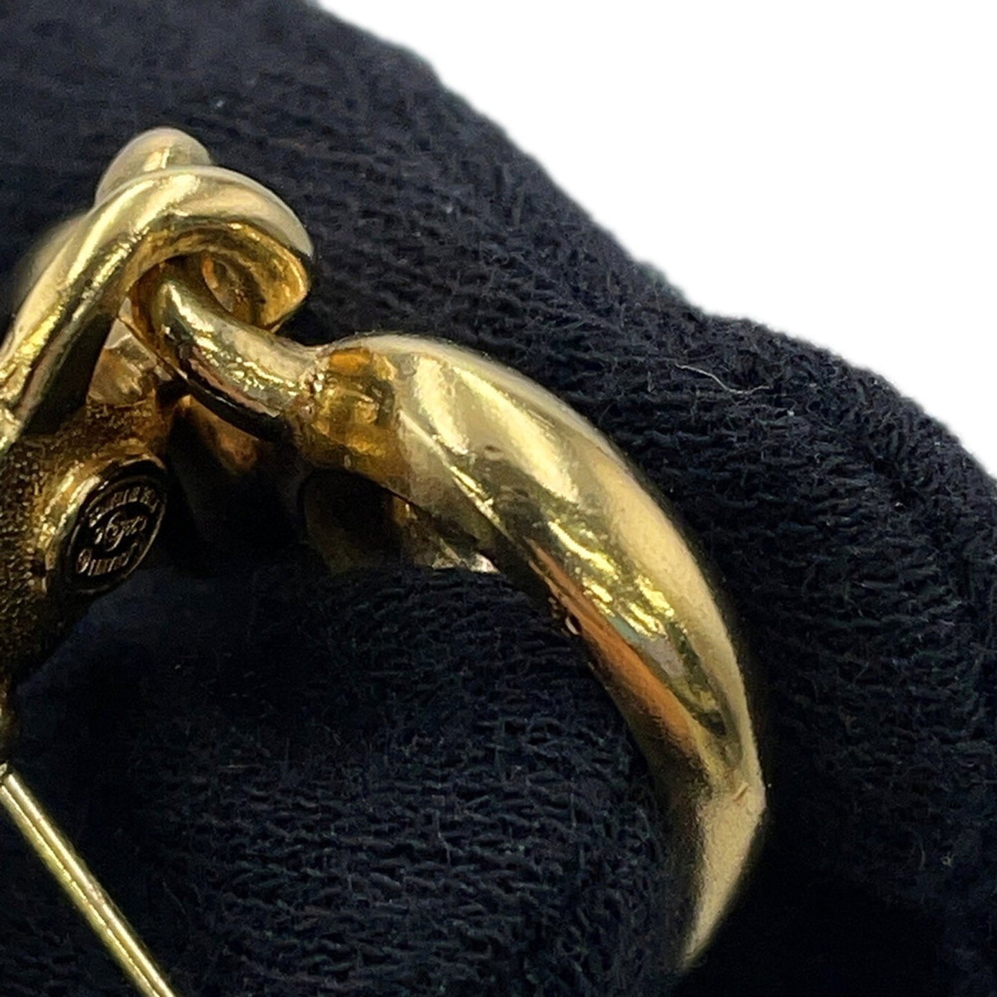 Chanel Coco Mark Rhinestone Metal Earrings C23C ABA100 CHANEL