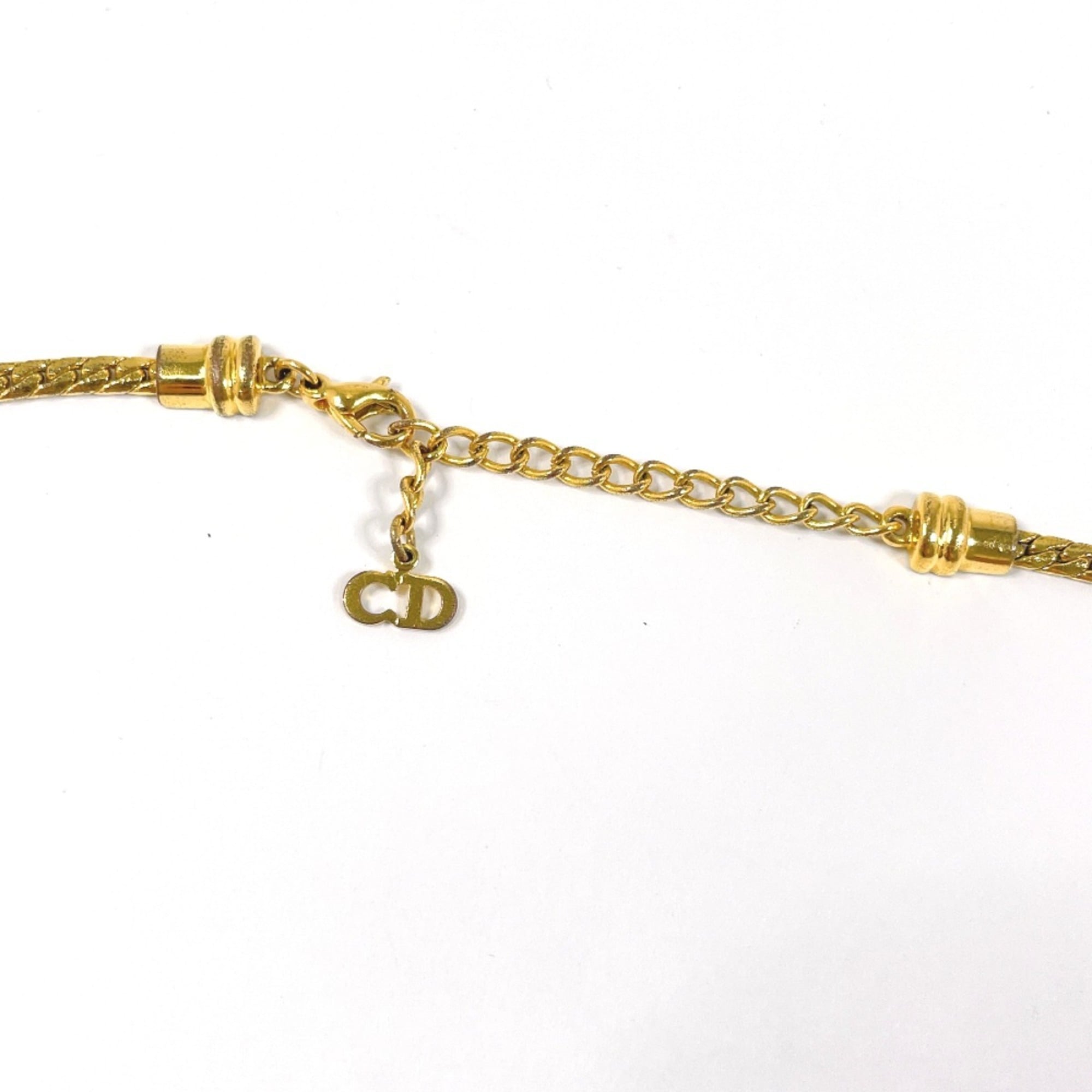 Christian Dior Curb Chain Necklace, Gold, Women's