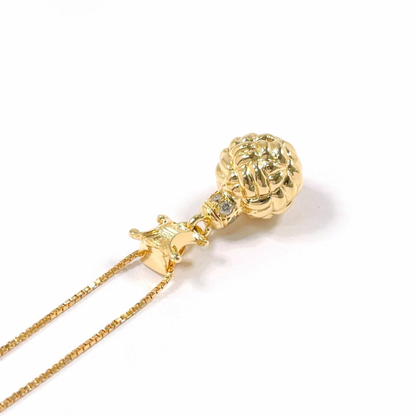 CELINE Triomphe Necklace in 18K Yellow Gold with Diamonds for Women