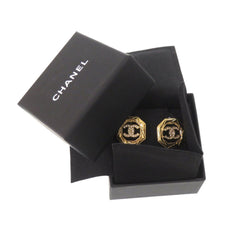 Chanel Matelassé Coco Mark T24 A Stone Gold Earrings Accessory 1644 CHANEL — Like New