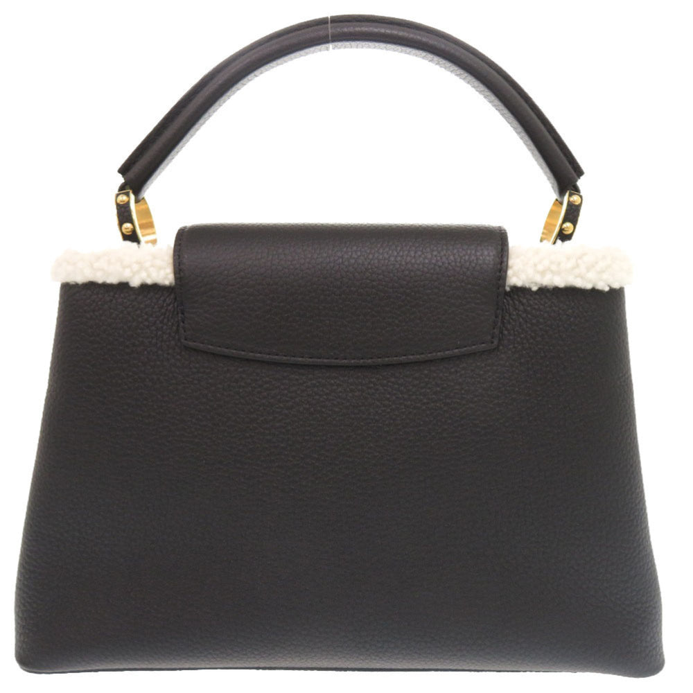 Like New Louis Vuitton Capucines MM M59073 IC Taurillon Leather Shearling Black Handbag LV 0237LOUIS VUITTON — Like New