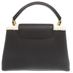 Like New Louis Vuitton Capucines MM M59073 IC Taurillon Leather Shearling Black Handbag LV 0237LOUIS VUITTON — Like New