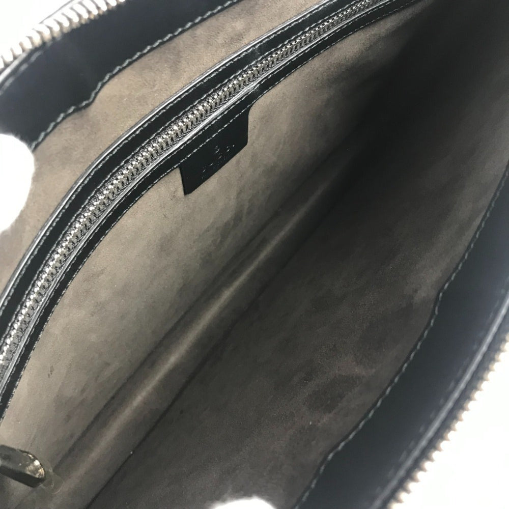 GUCCI 429004 Guccissima GG Logo Crossbody Bag 2-Way Clutch Shoulder Shima Leather Men's Black Like New — Like New