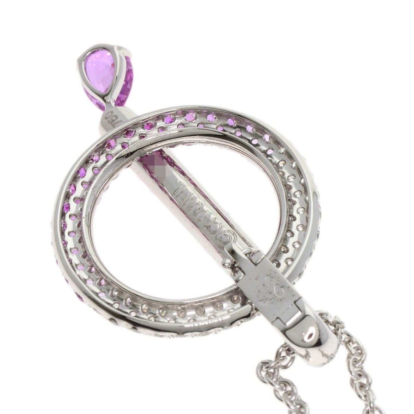 CHANEL Pink Sapphire and Diamond Necklace in 18K White Gold for Women