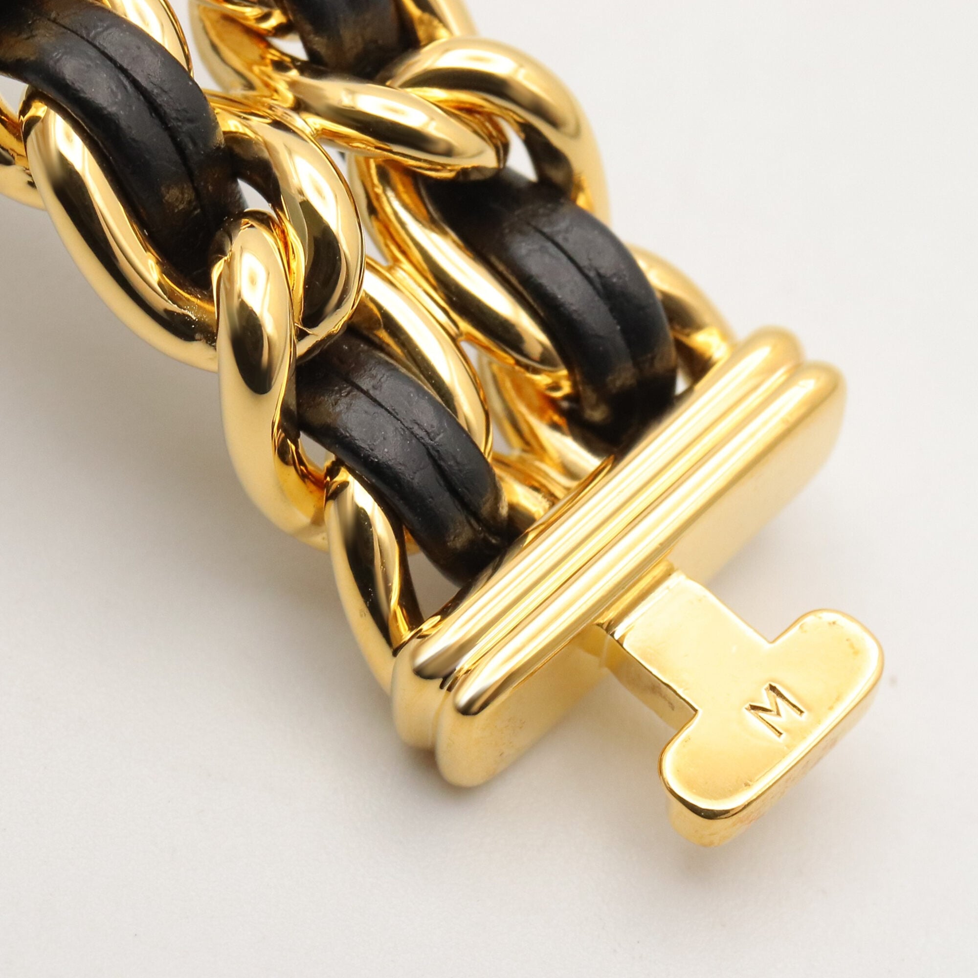 Chanel CHANEL Première S Watch, Gold Plated (GP), Leather Strap, Women's, Black, H0001 — Very Good