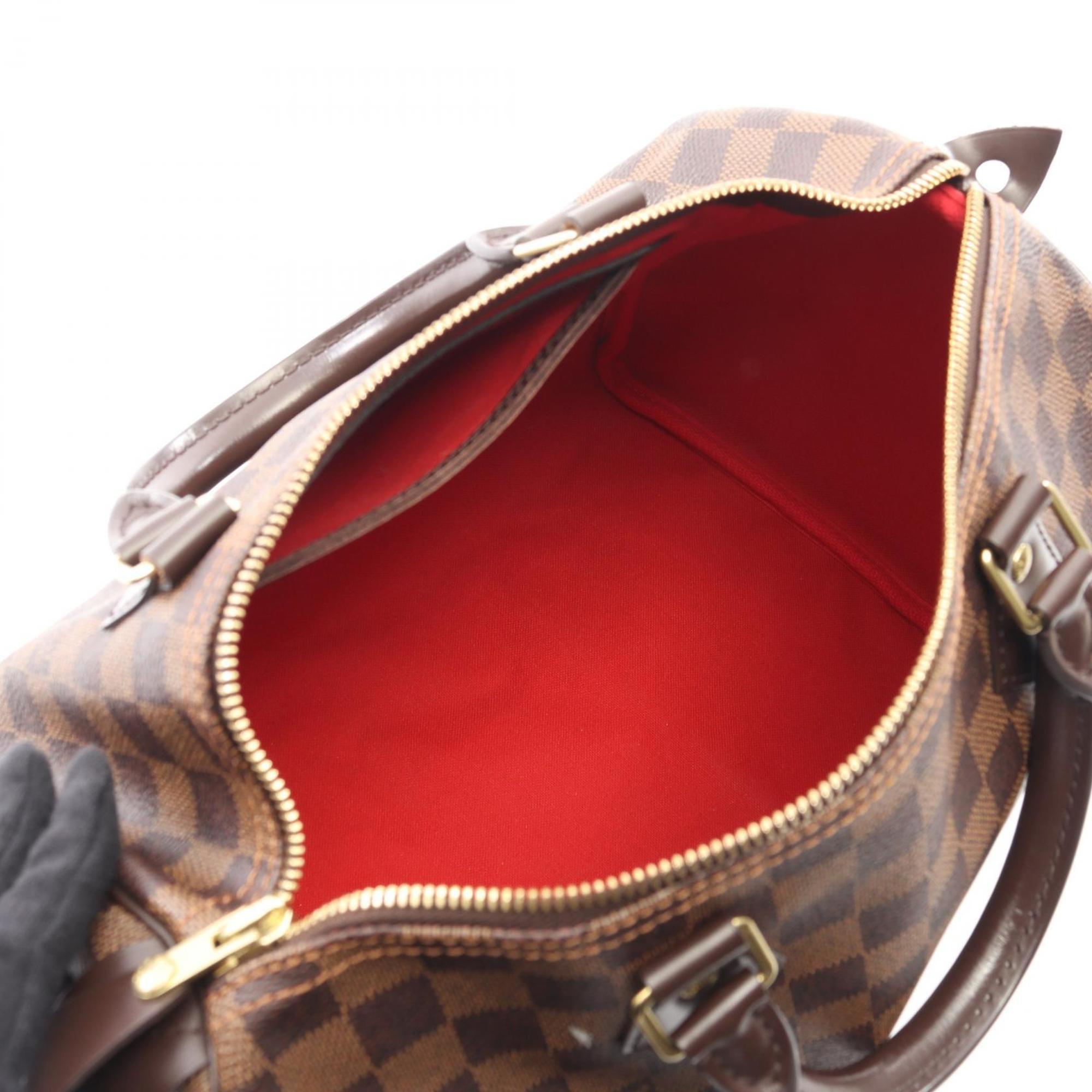 Louis Vuitton Speedy 30 Handbag, Coated Canvas and Leather with Damier Leather, Brown, Women's, N41531