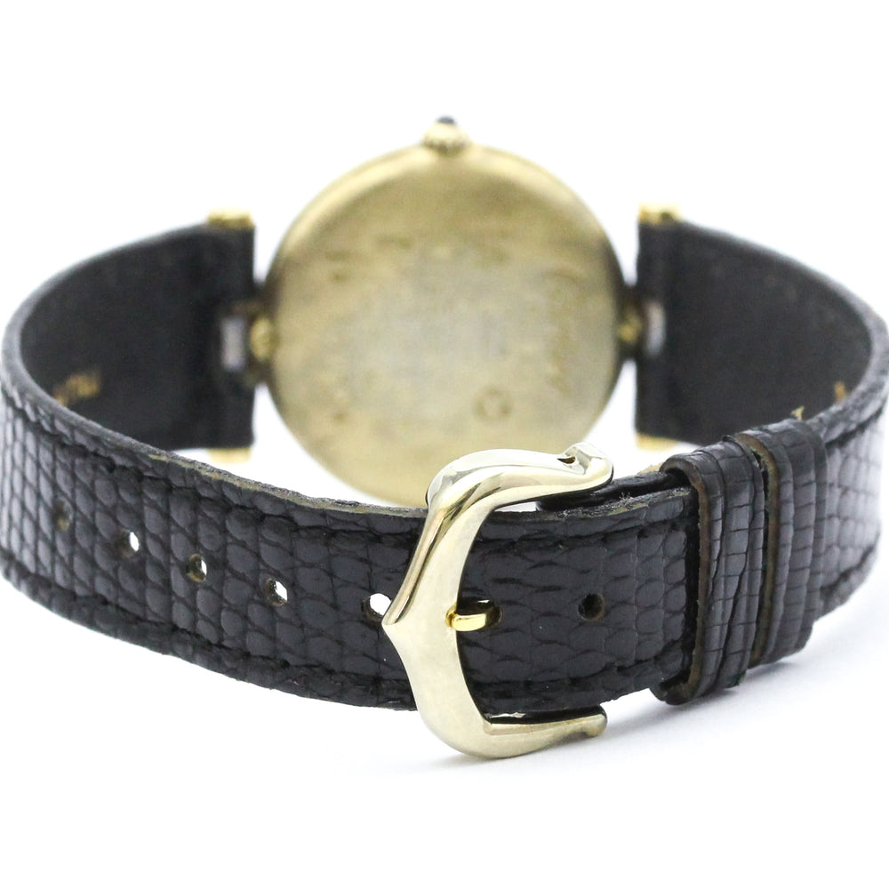 CARTIER Must Vendome Gold Plated Leather Quartz ladies Watch — Good