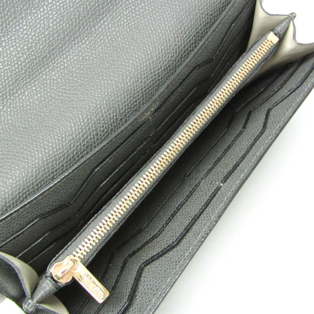 Valextra Men,Women Leather Long Wallet (bi-fold) Gray