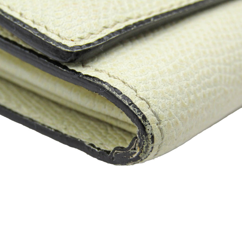 Valextra Removable 12 Card Holder V9L15 Men,Women Leather Long Wallet (bi-fold) Cream