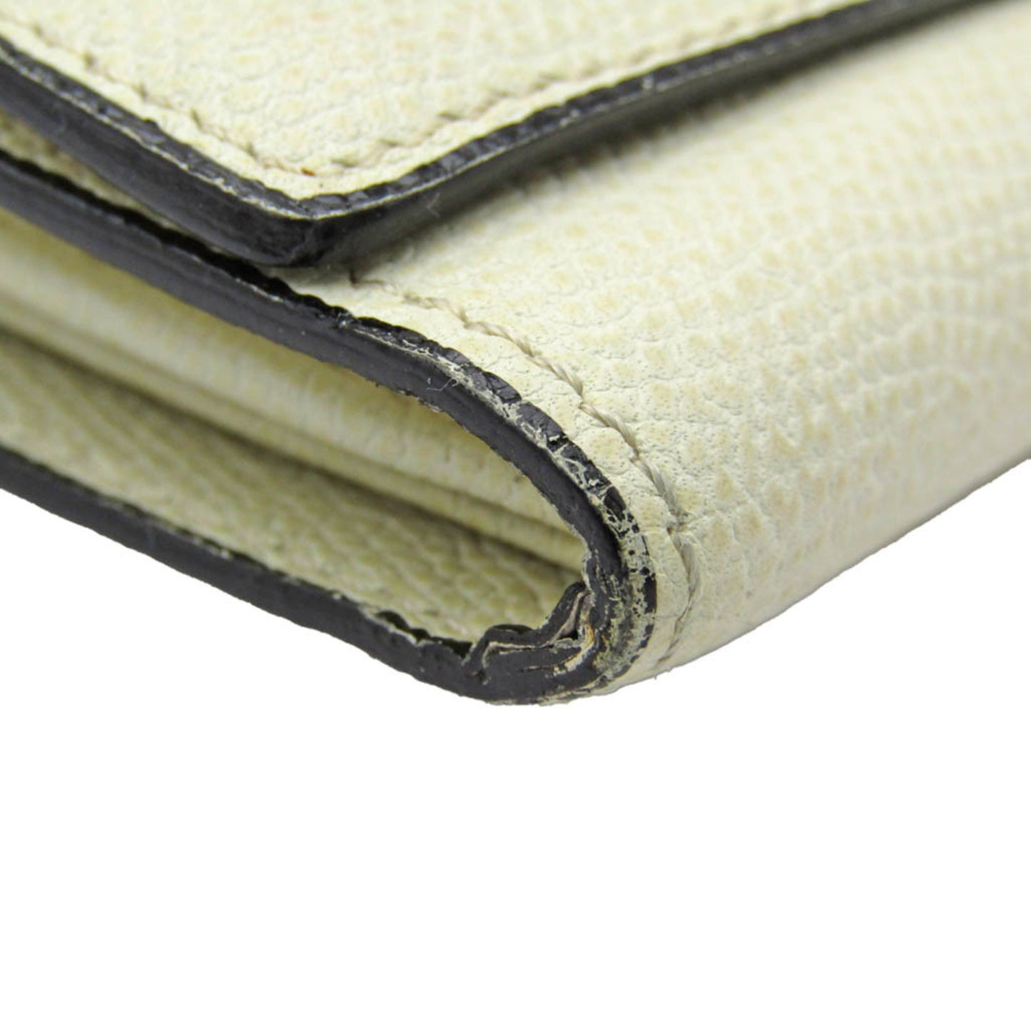 Valextra Removable 12 Card Holder V9L15 Men,Women Leather Long Wallet (bi-fold) Cream