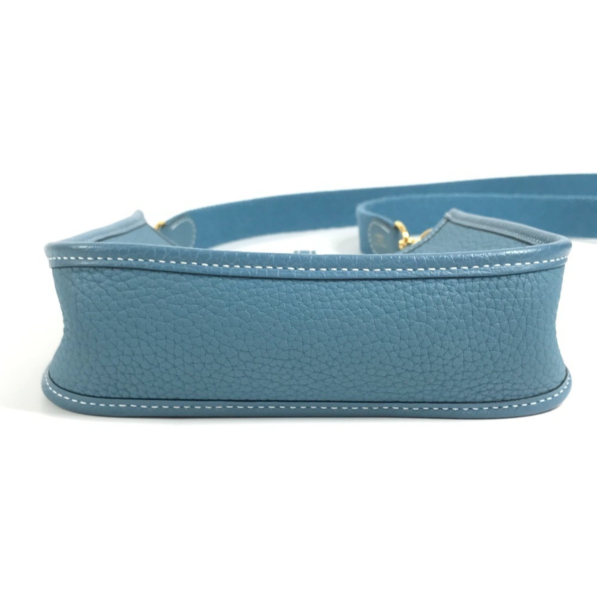 HERMES Evelyn TPM 16 Crossbody Pochette/Shoulder Bag in Taurillon Clemence Leather, New Blue Sheen for Men and Women — Like New