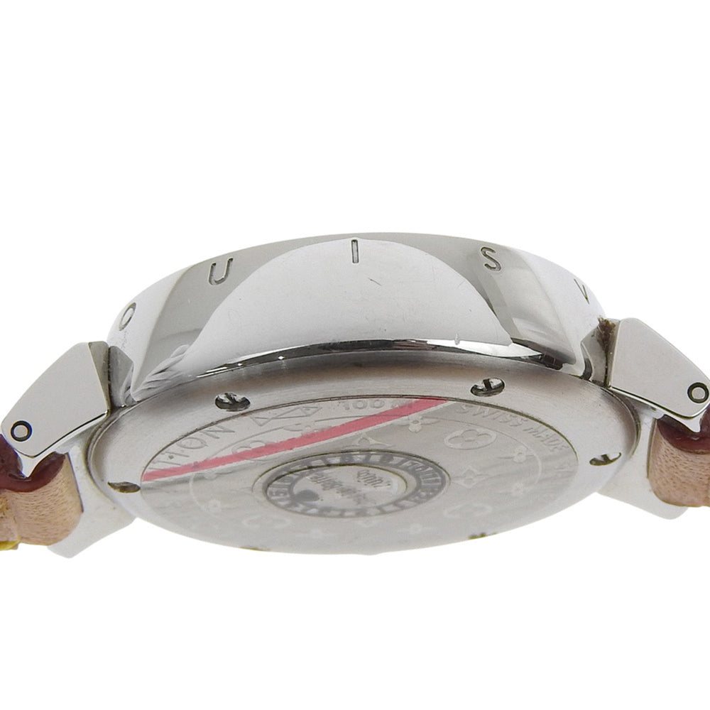 Louis Vuitton Tambour Watch Q1211, Stainless Steel and Leather Quartz Movement, Analog Display, Brown Dial, Women's — Very Good