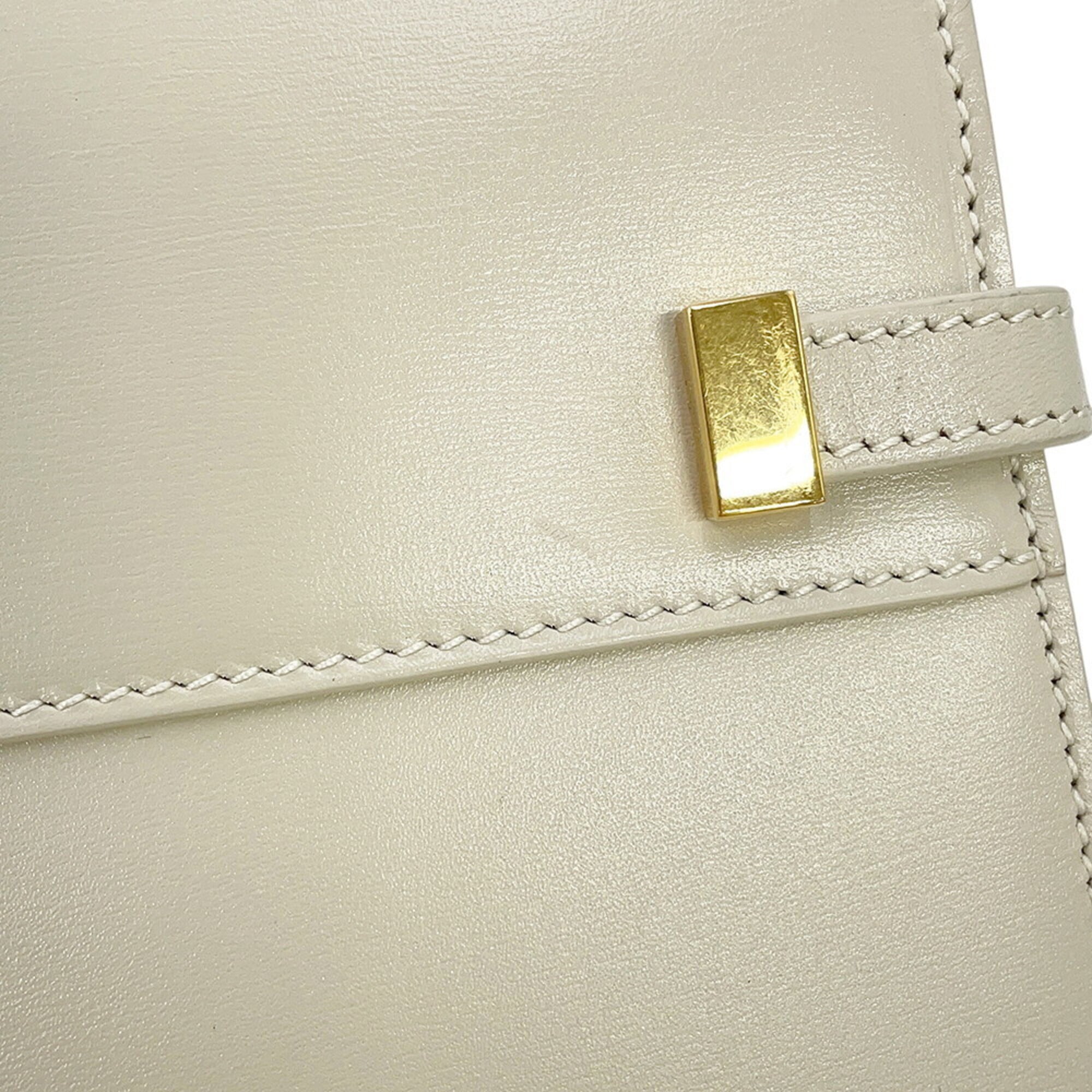 Saint Laurent Paris Manhattan Mini Leather Shoulder Bag 727766 SAINT LAURENT PARIS White Handbag — Like New