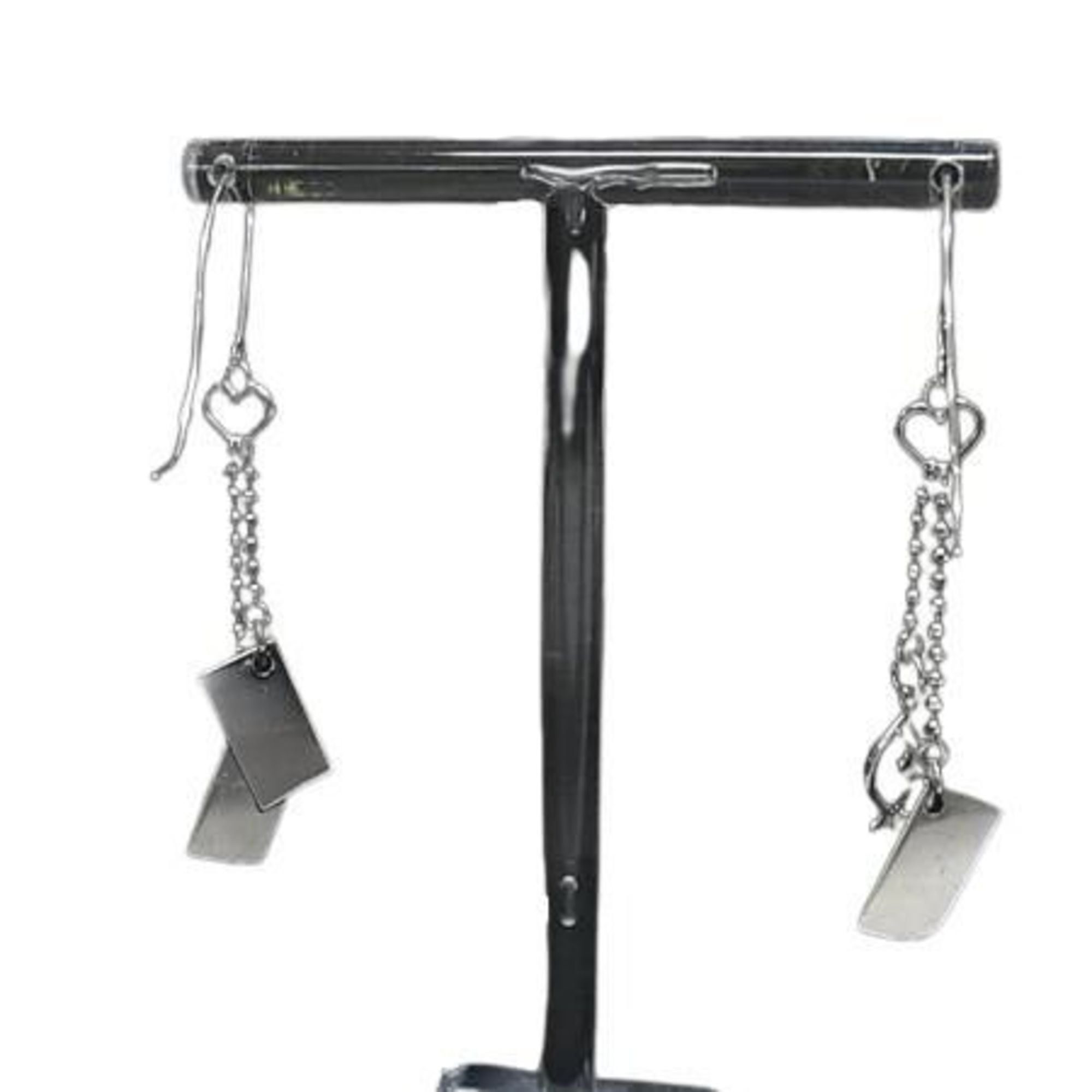 Christian Dior Silver Metal Dice Hook Earrings for Women