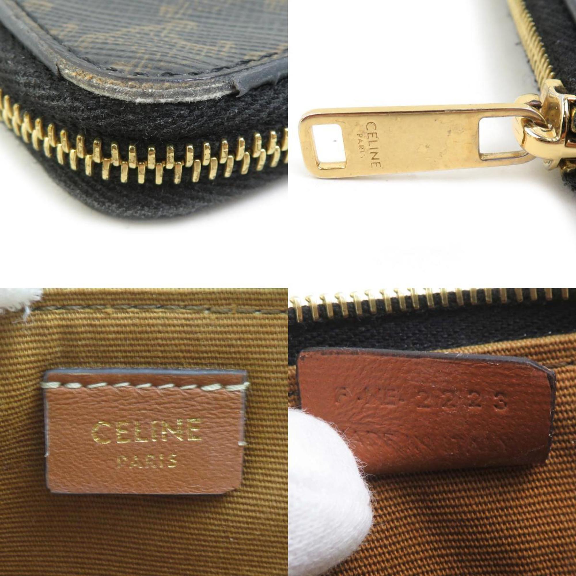 Celine Triomphe Coated Canvas Wallet/Coin Case, Black, Men's/Women's, H31426K