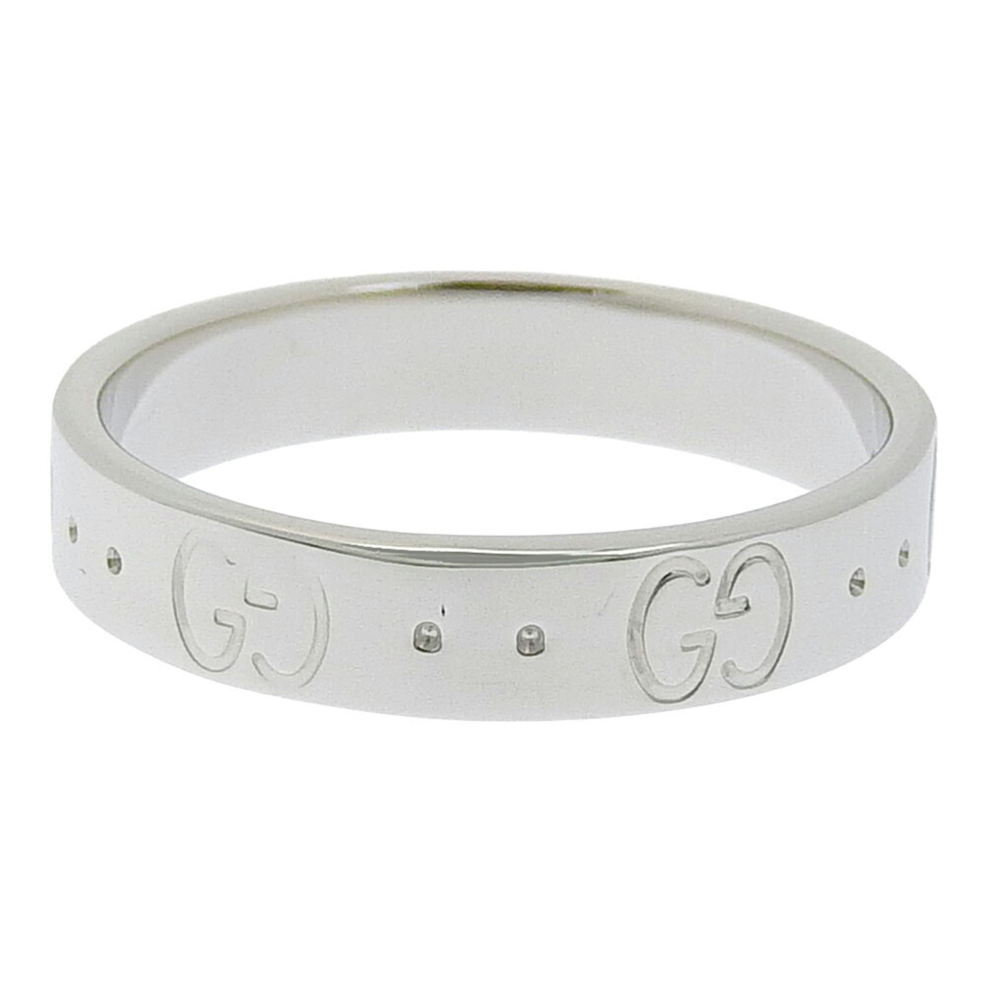 Gucci Interlocking G Icon Ring, 18K White Gold, Approx. 3.4g, Size #13 (approx. US size 12.5) — Like New